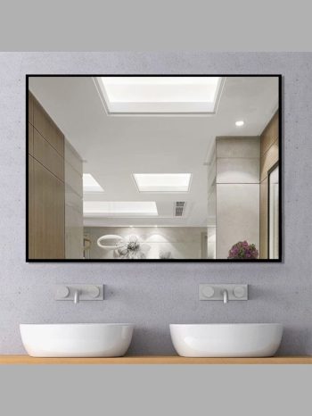 BLACK MODERN METAL MIRROR