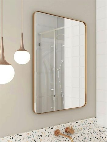 BRASS FRAMED WALL MIRROR